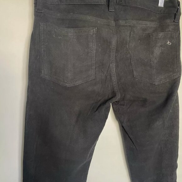 Rag & Bone Jean Womens Black Leather Mid-Rise Ankle Zip Skinny Pants Size 28X 28 - Picture 4 of 8